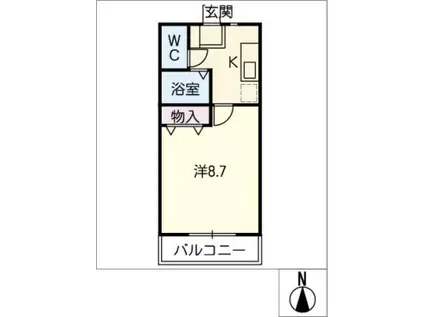 室田アパート(1K/2階)の間取り写真