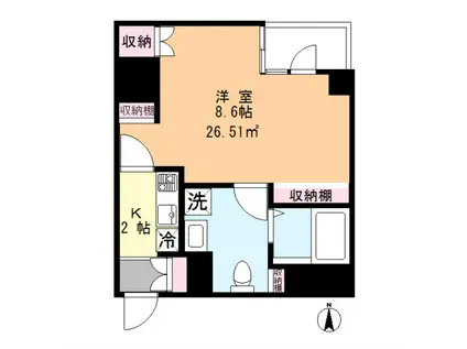 ジュネスコート綾瀬(1K/4階)の間取り写真