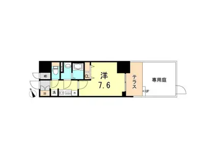プレサンス THE神戸(1K/1階)の間取り写真