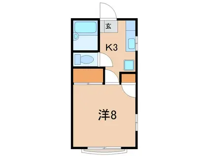 チェリーハイツK(1K/2階)の間取り写真