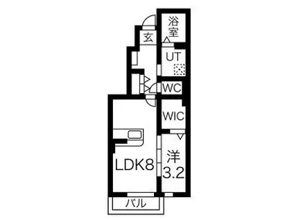 KOSMOSII(1LDK/1階)の間取り写真