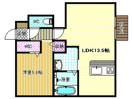 セジュール和の郷(1LDK/1階)の間取り写真