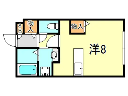 コンフォート小山B(ワンルーム/1階)の間取り写真