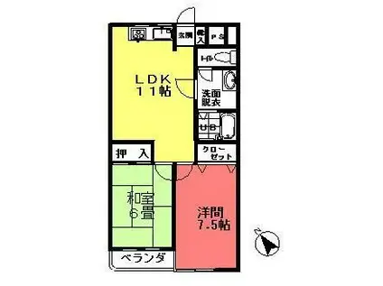 メゾン・けやき(2DK/3階)の間取り写真