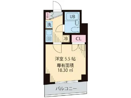 ベイステートYASUMA(1K/7階)の間取り写真
