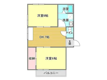 太田ハイツA(2DK/1階)の間取り写真