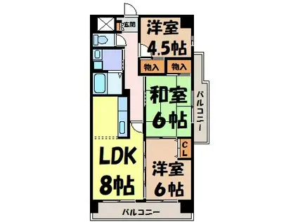 CHANGUIII泉(3DK/10階)の間取り写真