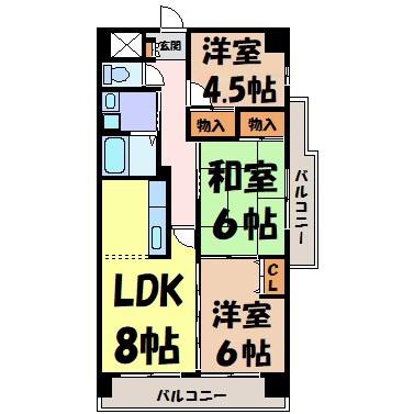 CHANGUIII泉(3DK/13階)の間取り写真