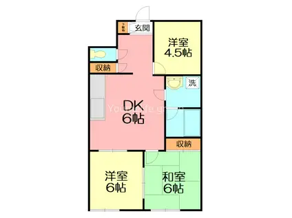 小泉ハイツ(3DK/1階)の間取り写真