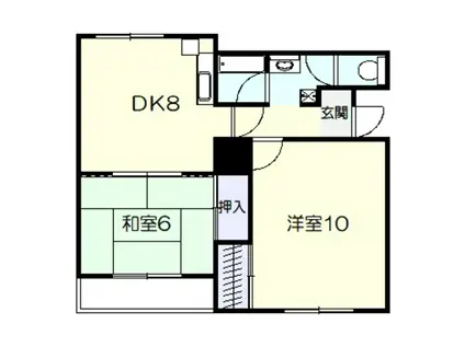 ウイングコート南栄(2DK/4階)の間取り写真