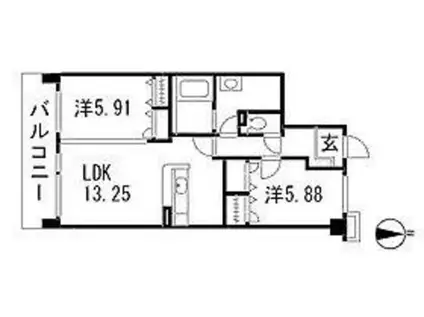 エーデルピオーネ(2LDK/2階)の間取り写真