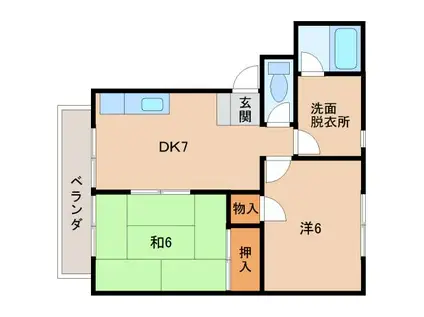 ファミール松下(2DK/1階)の間取り写真