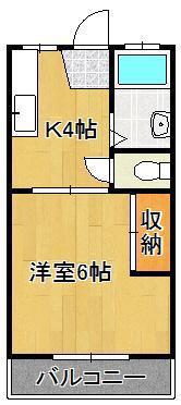 パナハイツ巴里(1K/2階)の間取り写真