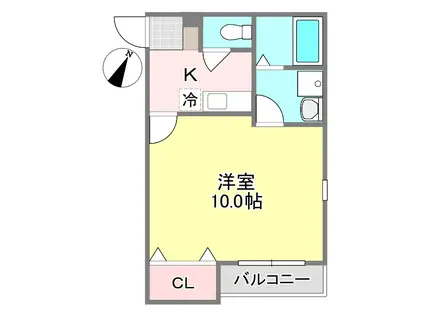 クレフラスト上尾(1K/2階)の間取り写真