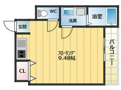 DEMEURE松原(ワンルーム/2階)の間取り写真