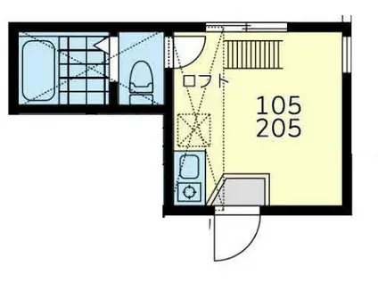 ユナイト蒔田エヴァ―オンワード(ワンルーム/1階)の間取り写真
