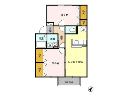 アネシス(2LDK/2階)の間取り写真