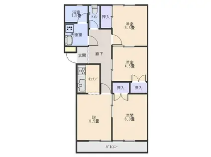 梅澤マンション(3DK/2階)の間取り写真