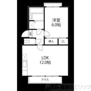 プレジール千里I(1LDK/2階)の間取り写真