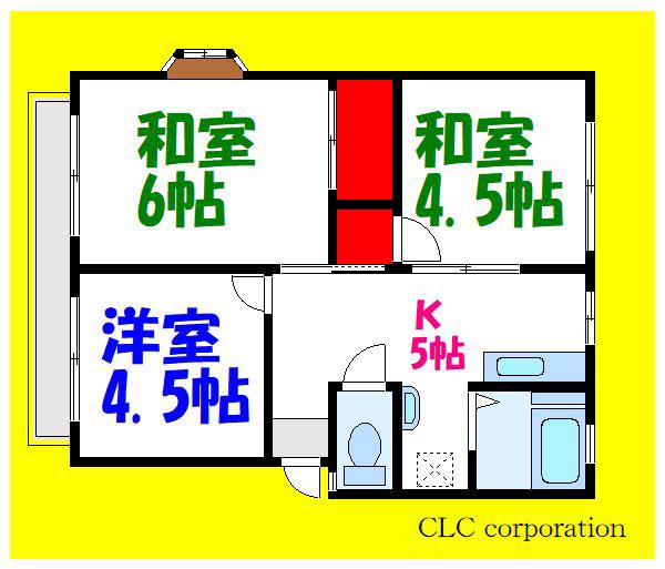 第5吉橋ハイツ(3DK/2階)の間取り写真