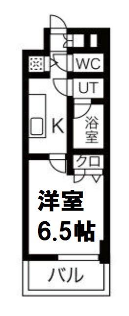 LAV心斎橋ウエスト(1K/9階)の間取り写真