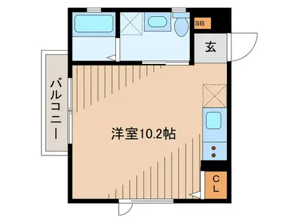 ル・リアン(ワンルーム/4階)の間取り写真