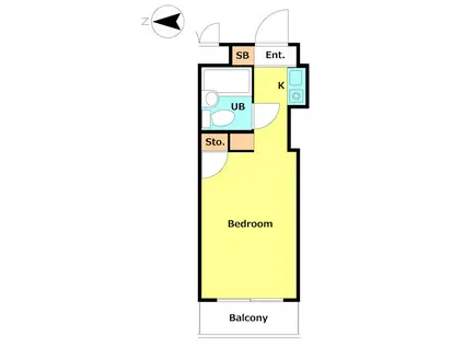 スカイコート品川第2(ワンルーム/1階)の間取り写真