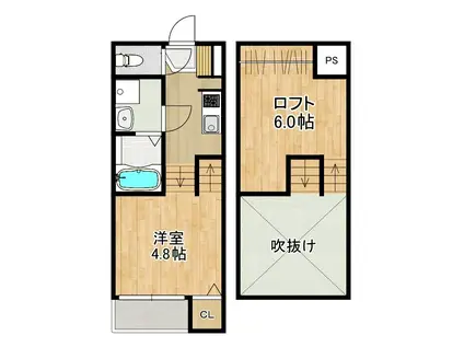 MODERN PALAZZO ISAHAYA S.R(1SK/2階)の間取り写真