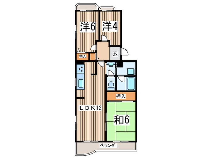 湘南カワマヒルズ(3LDK/3階)の間取り写真