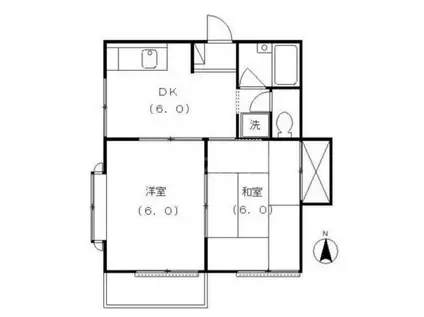 ラ・ミエール(2DK/2階)の間取り写真