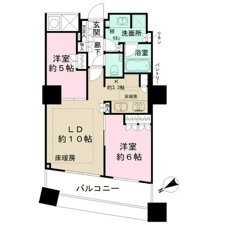 ザ・パークハウス西新宿タワー60 23階階 間取り
