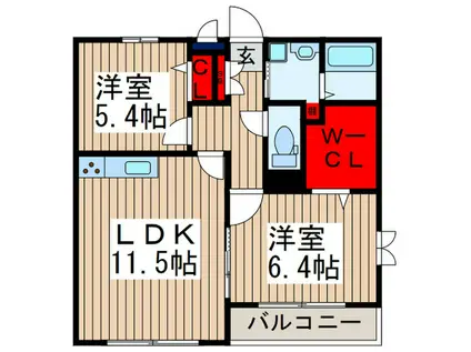 テグレビアンコ(2LDK/2階)の間取り写真