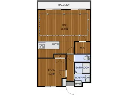 PLAGE CHOUETTE(1LDK/2階)の間取り写真