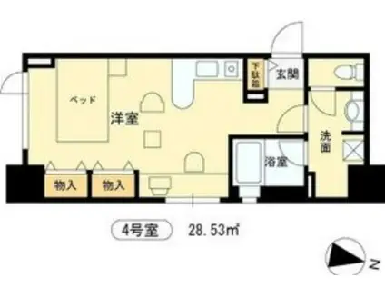 松下善ビル(ワンルーム/4階)の間取り写真