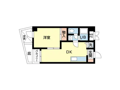 パルクレール日之出(1DK/2階)の間取り写真