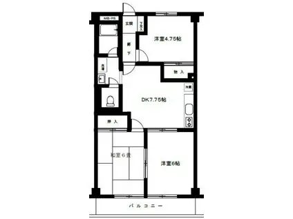 プラザエルム(3DK/3階)の間取り写真