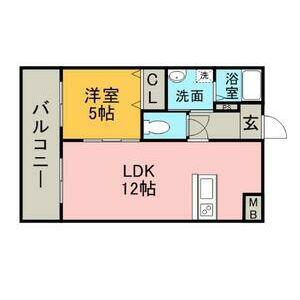 グリーンキャッスル(1LDK/2階)の間取り写真