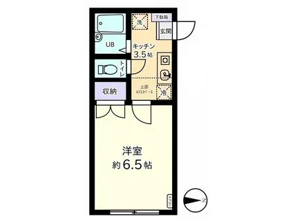 セルーラ呉羽駅前(1K/2階)の間取り写真