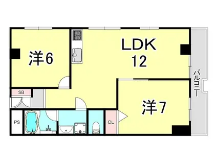 ハイツ相生(2LDK/2階)の間取り写真