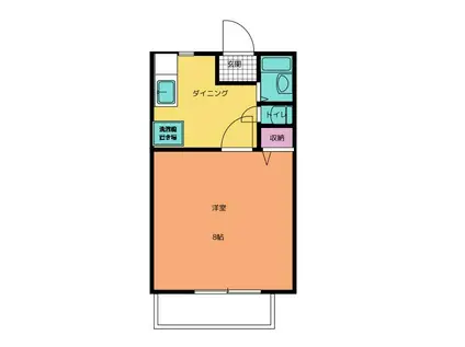 ラッシュ ウエスト(1K/2階)の間取り写真