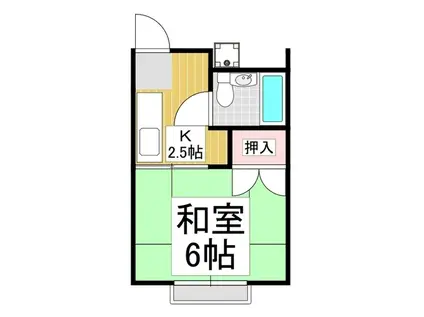 コスモパレス(1K/2階)の間取り写真