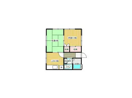 西湘ハイツ(2K/1階)の間取り写真