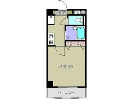 プリマヴェーラ入船(1K/2階)の間取り写真