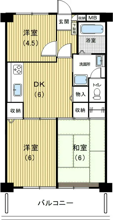 北野ハイツ 3階階 間取り