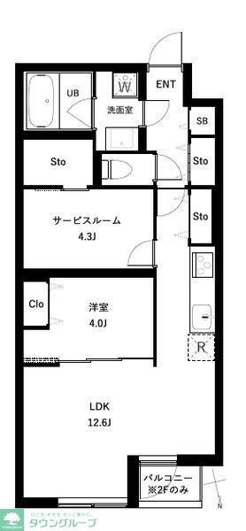 COEUR BLANC西荻窪(1SLDK/2階)の間取り写真