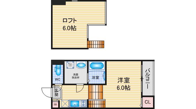 ルーエ町南(1SK/1階)の間取り写真