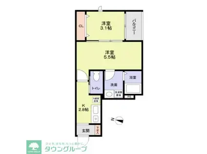 AZURE TOKIWADAIRA(2K/2階)の間取り写真