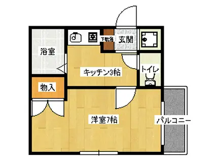 バオバブ白島(1K/4階)の間取り写真