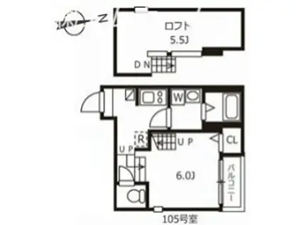 ハーモニーテラス十番IV(1K/1階)の間取り写真