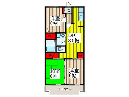 コート浦和(3DK/1階)の間取り写真